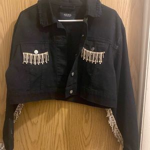 Akira fringe rhinestone cropped jacket